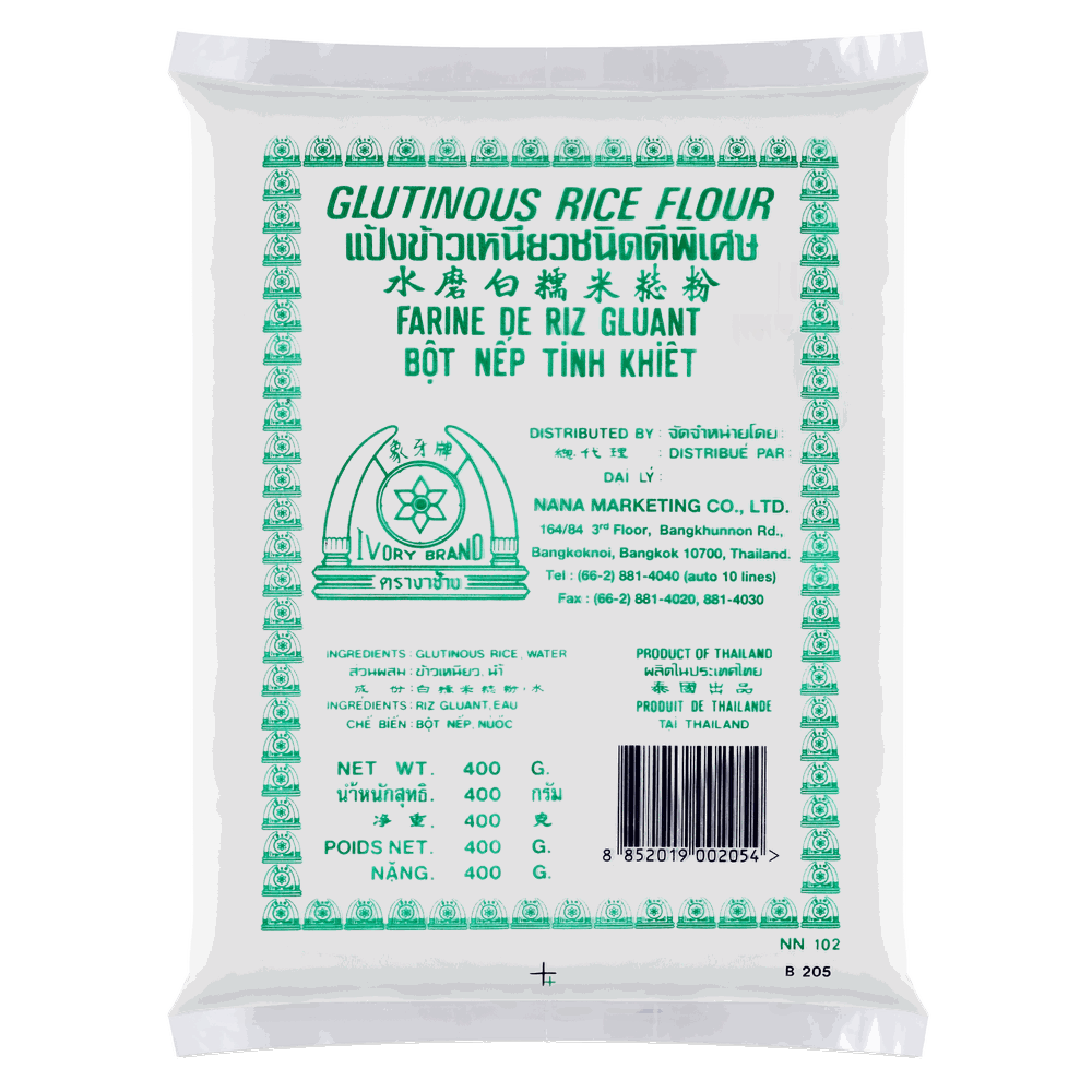 แป้งข้าวเหนียว (ส่งออก) — 400 g · ตรางาช้าง (Ivory Brand)