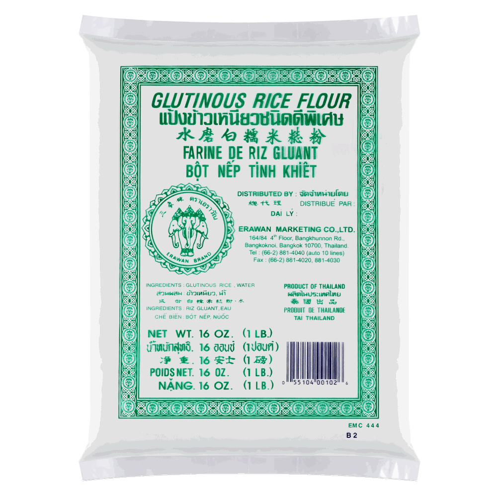 แป้งข้าวเหนียว (ส่งออก) — 454 g (16 oz) · ตราช้างสามเศียร