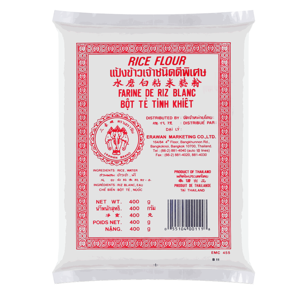 แป้งข้าวเจ้า (ส่งออก) — 400 g · ตราช้างสามเศียร