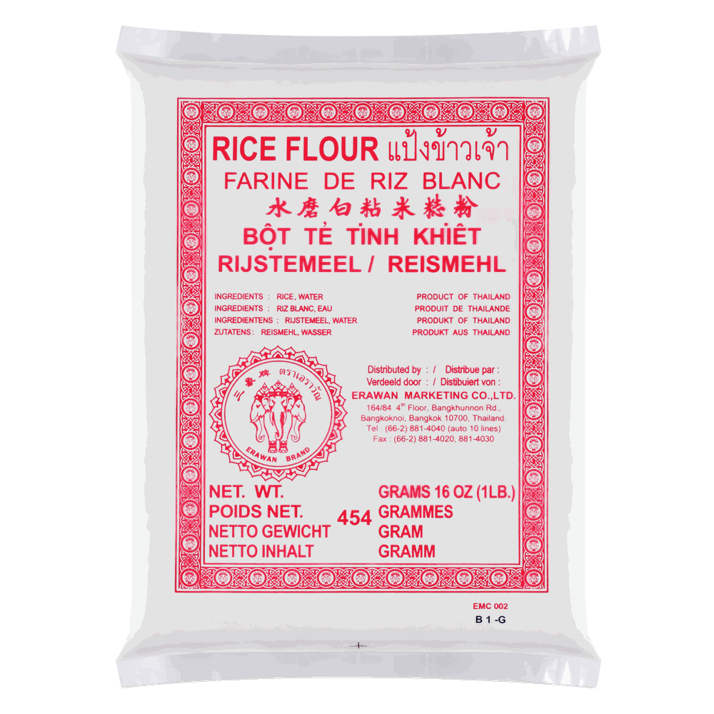 แป้งข้าวเจ้า (ส่งออก) — 454 g · ตราช้างสามเศียร